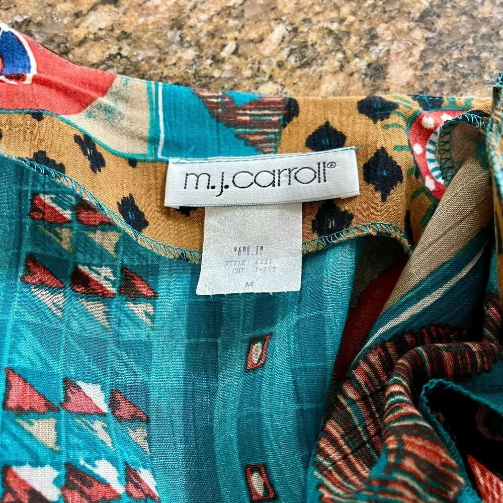 MJ Carroll Women Multicolor Lightweight Long Sleeve Jacket Blazer Coat Sz M NWT - Picture 3 of 12